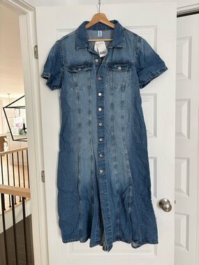 H&M Blue Denim Jacket with Button Front